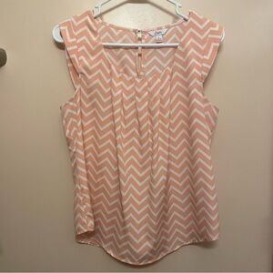 Candie's Coral Chevron Sleeveless Top